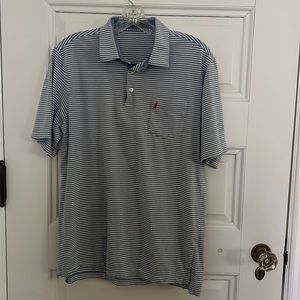 Men’s Johnnie O Blue Striped Polo Size M